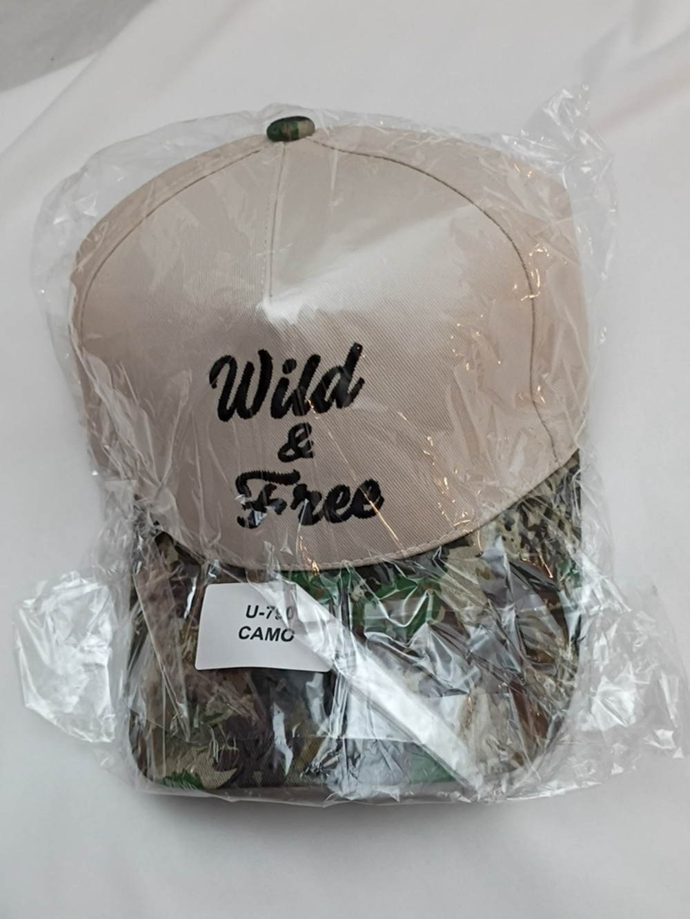 Women's Wild & Free Kids Camouflage Cap - Beige and Green